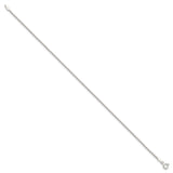 925 White Gold 1.5 mm Rope Chain Bracelet, Polished