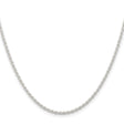 925 White Gold 1.8 mm Rope Chain Necklace, Polished