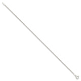 925 White Gold 1.8 mm Rope Chain Bracelet, Polished