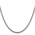 925 White Gold 2.5 mm Rope Chain Necklace, Polished