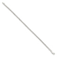 925 White Gold 3 mm Rope Chain Anklet, Polished