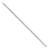 925 White Gold 4.3 mm Rope Chain Bracelet, Polished