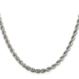 925 White Gold 4.3 mm Rope Chain Necklace, Polished