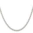 925 White Gold 4.5 mm Rope Chain Necklace, Polished