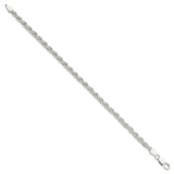 925 White Gold 4.5 mm Rope Chain Anklet, Polished