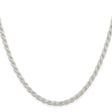 925 White Gold 4.5 mm Rope Chain Necklace, Polished