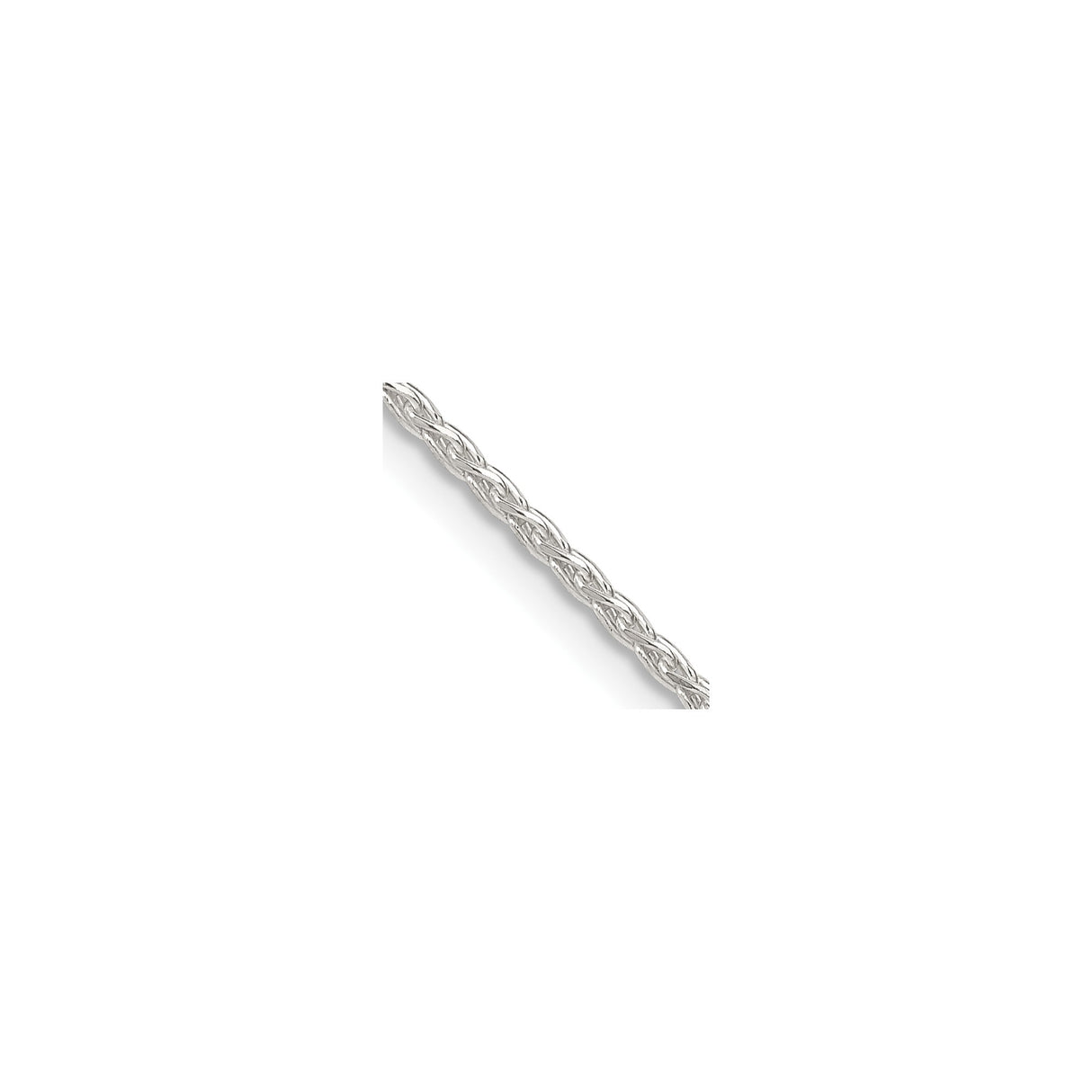 925 White Gold 1.5 mm Polished Chain Necklace, Solid alternate angle