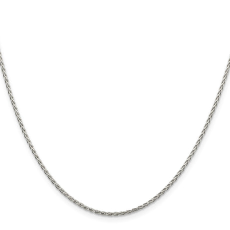 925 White Gold 1.5 mm Polished Chain Necklace, Solid