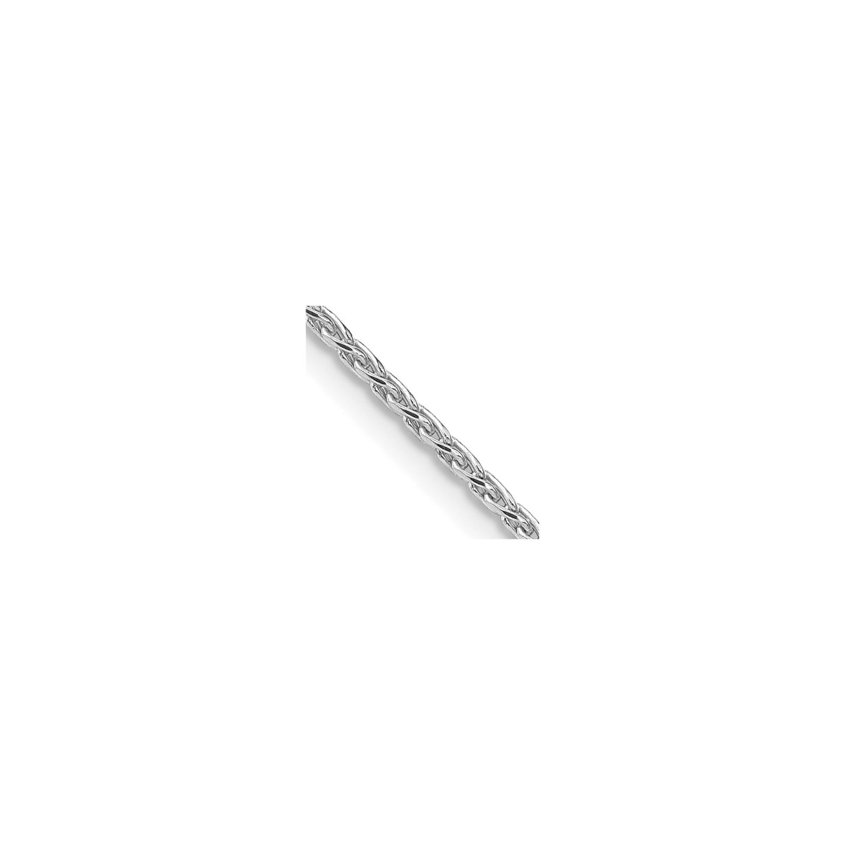 925 White Gold 1.5 mm Polished Chain Necklace, Solid detail view