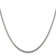 925 White Gold 2 mm Polished Chain Necklace