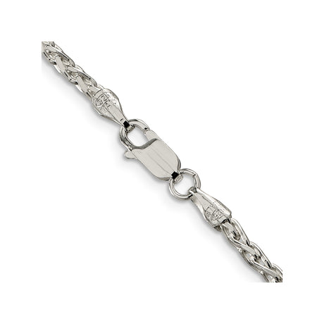925 White Gold 2.75 mm Polished Chain Necklace, Solid alternate angle