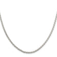 925 White Gold 2.75 mm Polished Chain Necklace