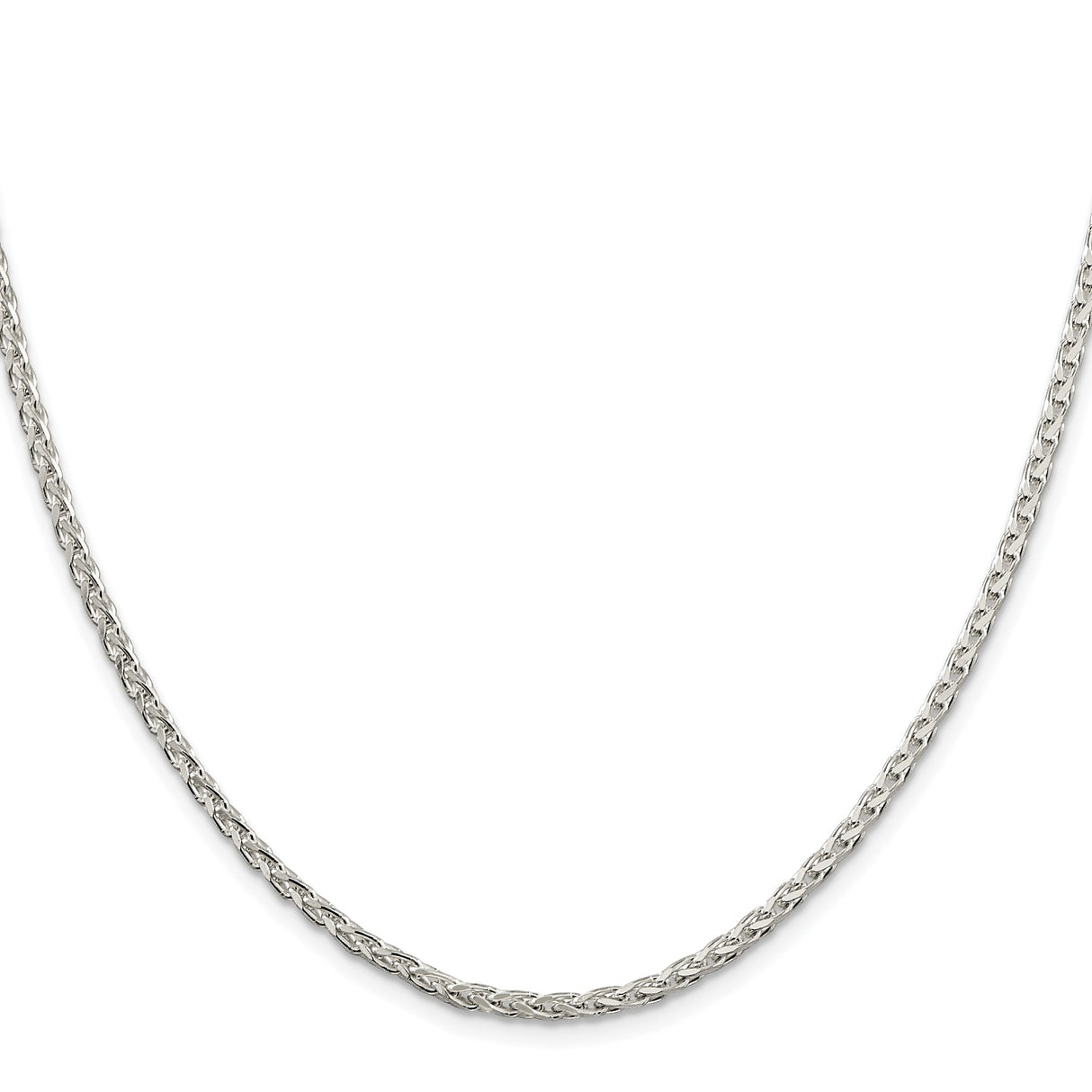 925 White Gold 2.75 mm Polished Chain Necklace
