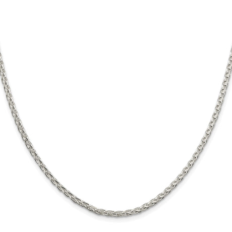 925 White Gold 2.75 mm Polished Chain Necklace