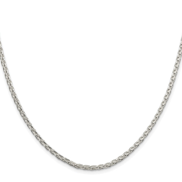 925 White Gold 2.75 mm Polished Chain Necklace
