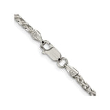 925 White Gold 2.75 mm Polished Chain Necklace alternate angle