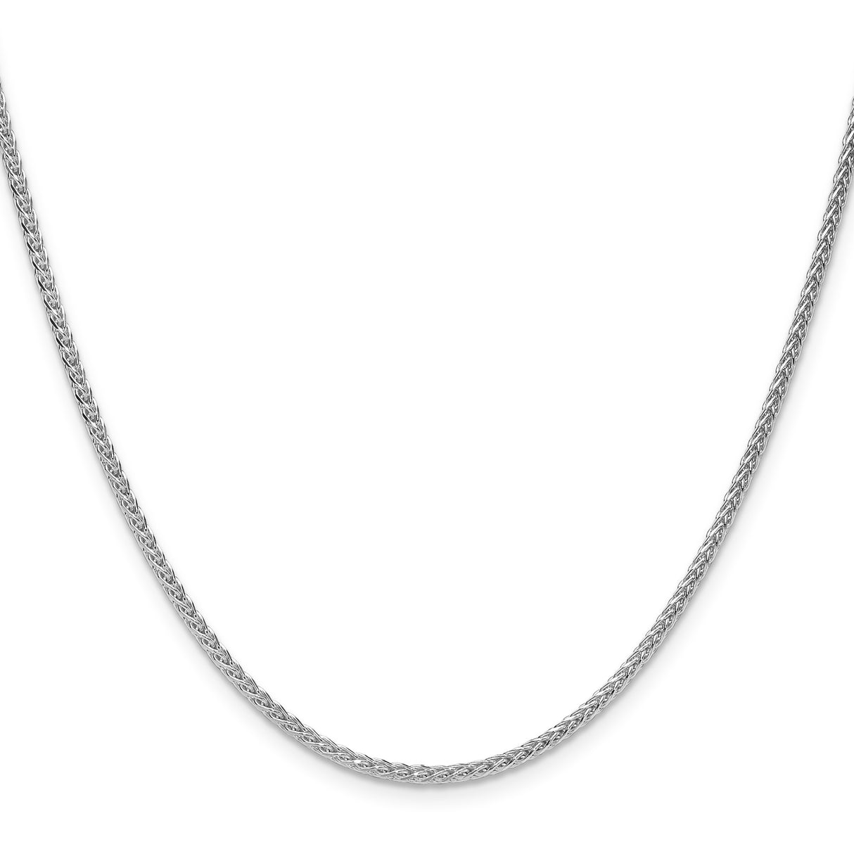 925 White Gold 2.1 mm Polished Chain Necklace