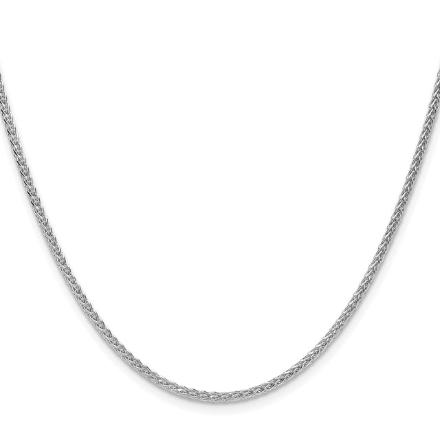 925 White Gold 2.1 mm Polished Chain Necklace