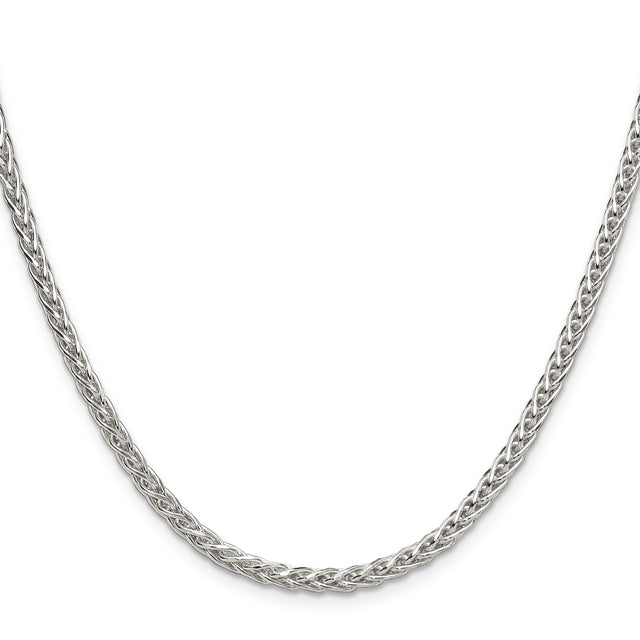925 White Gold 3.5 mm Polished Chain Necklace