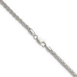 925 White Gold 3.5 mm Polished Chain Necklace alternate angle