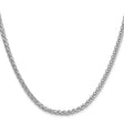 925 White Gold 3.5 mm Polished Chain Necklace