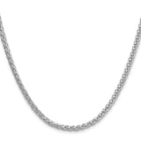 925 White Gold 3.5 mm Polished Chain Necklace