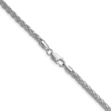 925 White Gold 3.5 mm Polished Chain Necklace alternate angle