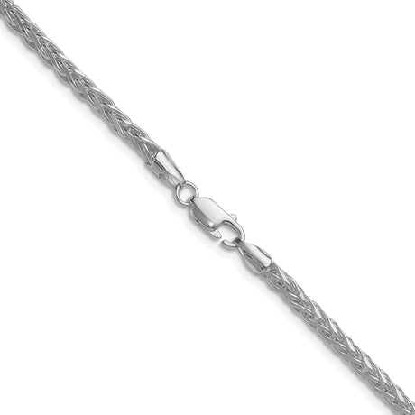 925 White Gold 3.5 mm Polished Chain Necklace alternate angle