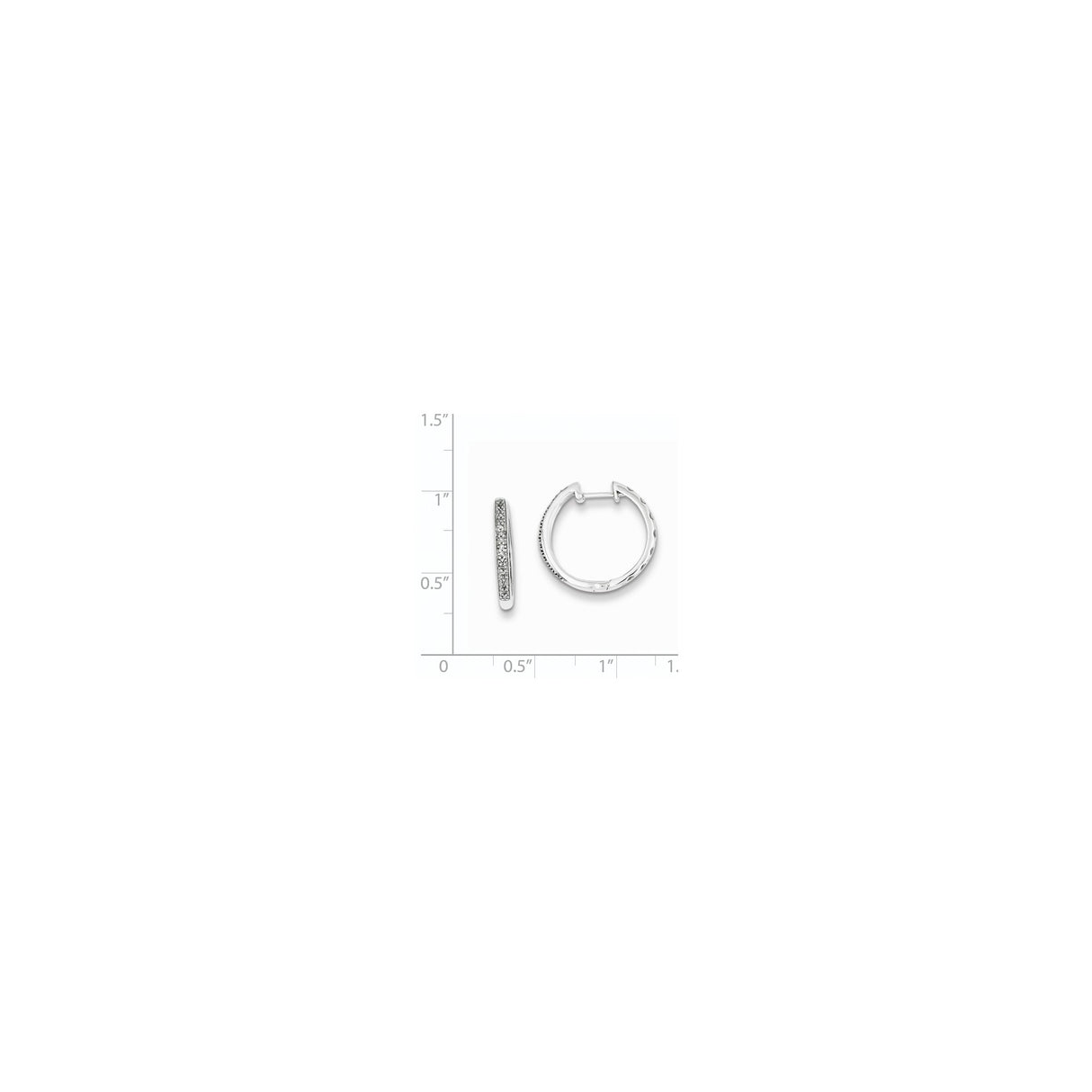 Sterling Silver Hoop Earrings with Diamond Accents, Polished Minimalist Design for Women