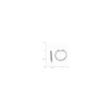 Sterling Silver Hoop Earrings with Diamond Accents, Polished Minimalist Design for Women