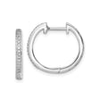 Sterling Silver Hoop Earrings with Diamond Accents, Polished Minimalist Design for Women