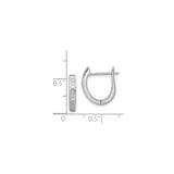 Sterling Silver Hoop Earrings with Diamond Accent and Textured Inlay