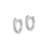 Sterling Silver Hoop Earrings with Diamond Accents, Small Pavé Huggie Style for Women