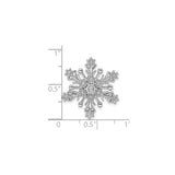 Sterling Silver Snowflake Starburst Pendant with Clear Diamond for Women
