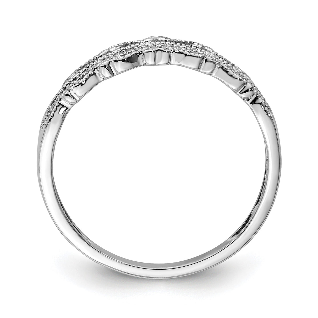 Sterling Silver wedding band ring alternate angle