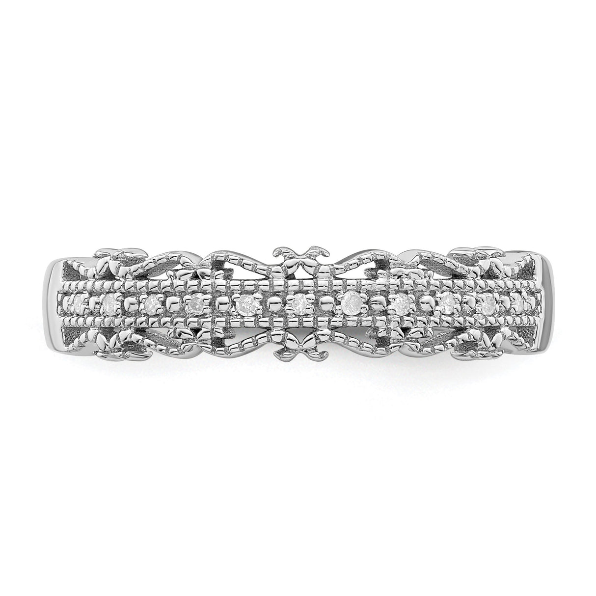 Sterling Silver wedding band ring detail view