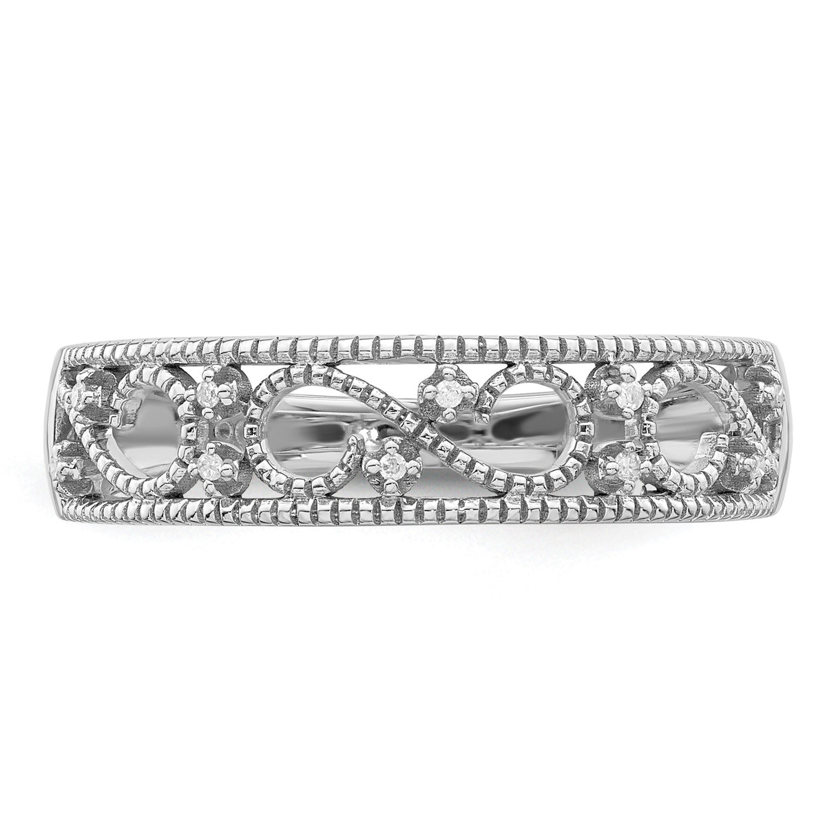 Sterling Silver wedding band ring detail view