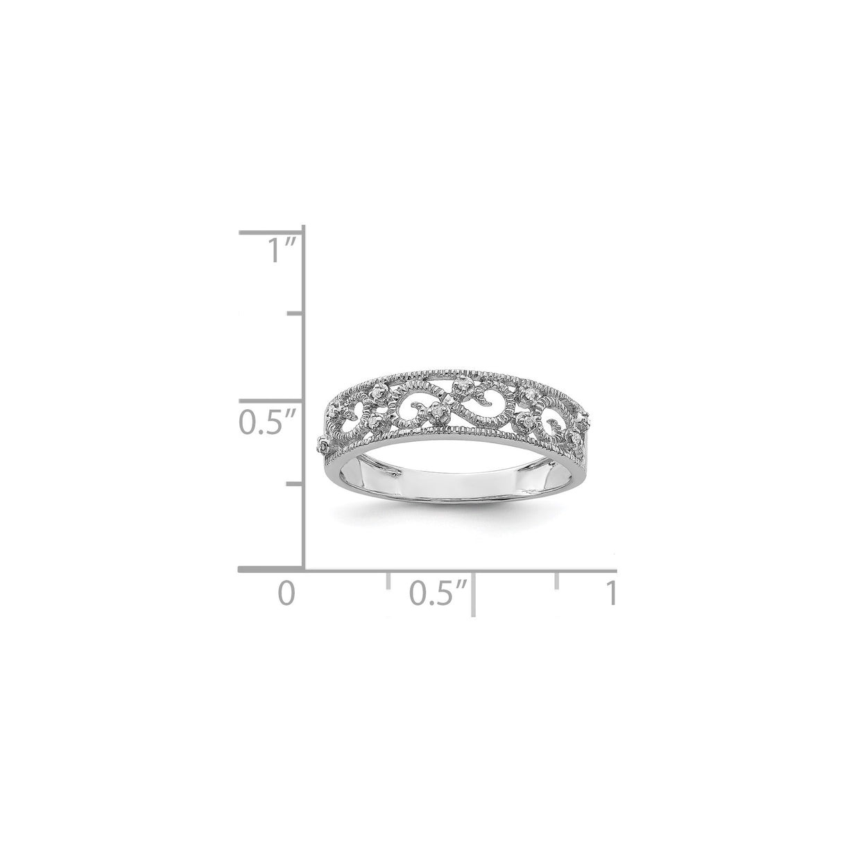 Sterling Silver wedding band ring shown for scale