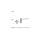 Sterling Silver Cross Stud Earrings with Diamond Accent, Minimalist Faith Design for Men and Women