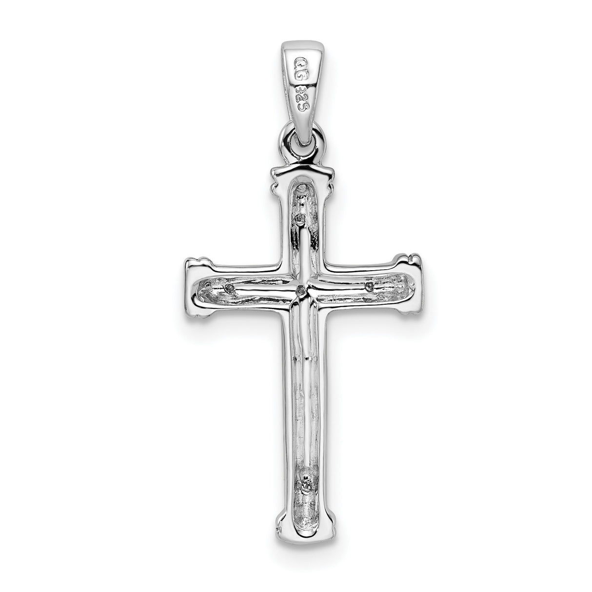 Diamond Cross Charm Pendant in Real 925 Sterling Silver