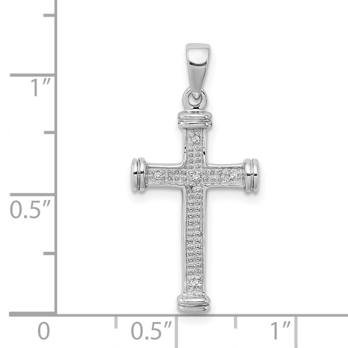 Diamond Cross Charm Pendant in Real 925 Sterling Silver