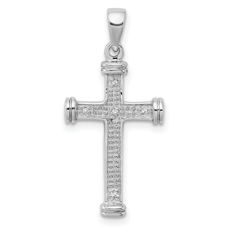 Diamond Cross Charm Pendant in Real 925 Sterling Silver