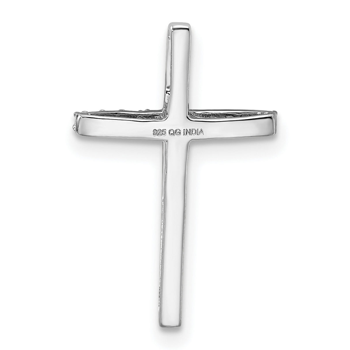 Diamond Cross Charm Pendant in Real 925 Sterling Silver