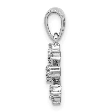 Sterling Silver Snowflake Pendant with Diamond and Cubic Zirconia Accents, Winter Holiday Jewelry