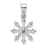 Sterling Silver Snowflake Pendant with Diamond and Cubic Zirconia Accents, Winter Holiday Jewelry
