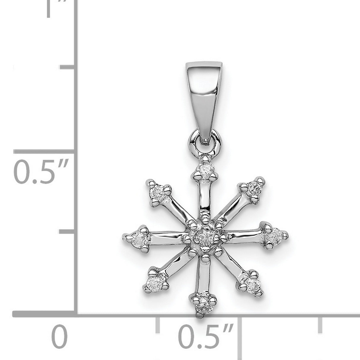 Sterling Silver Snowflake Pendant with Diamond and Cubic Zirconia Accents, Winter Holiday Jewelry