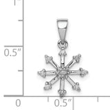Sterling Silver Snowflake Pendant with Diamond and Cubic Zirconia Accents, Winter Holiday Jewelry