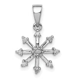 Sterling Silver Snowflake Pendant with Diamond and Cubic Zirconia Accents, Winter Holiday Jewelry