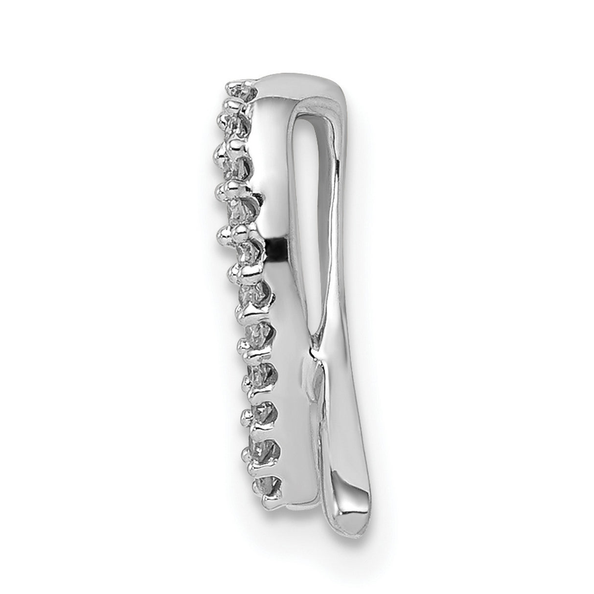 Sterling Silver Awareness Ribbon Pendant with Diamond Accents, Symbolic Jewelry for Women