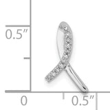 Sterling Silver Awareness Ribbon Pendant with Diamond Accents, Symbolic Jewelry for Women